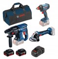 BOSCH ZESTAW GBH180+ GWS180 + GDX180 18V 2*5.0AH www.izopassiv.pl