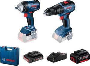 BOSCH ZESTAW GDS18V-400 + GSB18V-50 1*2.0AH + 1*5.0AH