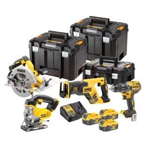 DEWALT ZESTAW NARZEDZI 18V DCD791+DCS570+DCS331+DCS367 3*5.0AH