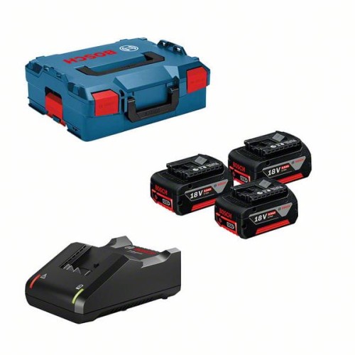 BOSCH ZESTAW STARTOWY 18V 3*5.0AH + ŁADOWARKA + L-BOXX 
www.izopassiv.pl