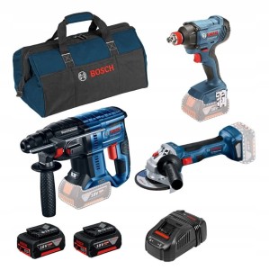 BOSCH ZESTAW GBH180+ GWS180 + GDX180 18V 2*5.0AH